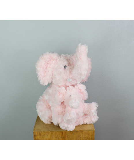 Ellie & Baby - Pink Plush Elephants