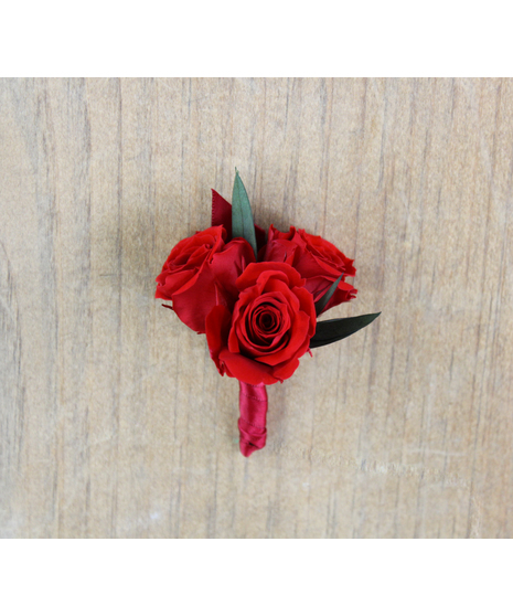 Timeless Boutonniere - Preserved Red Spray Roses