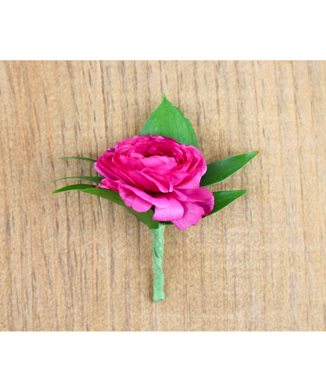 Hot Pink Ranunculus Boutonniere