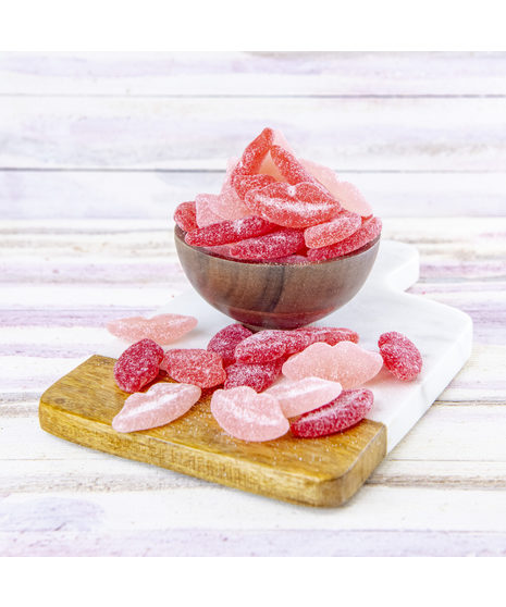 Pucker up for a burst of flavor with Wockenfuss Candies Sour Gummi Lips