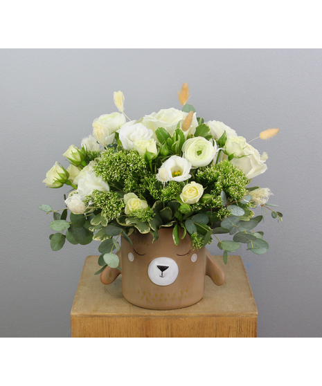 Introducing the 'Baby Bear' arrangement, a charming display perfect for celebrating life’s special moments.