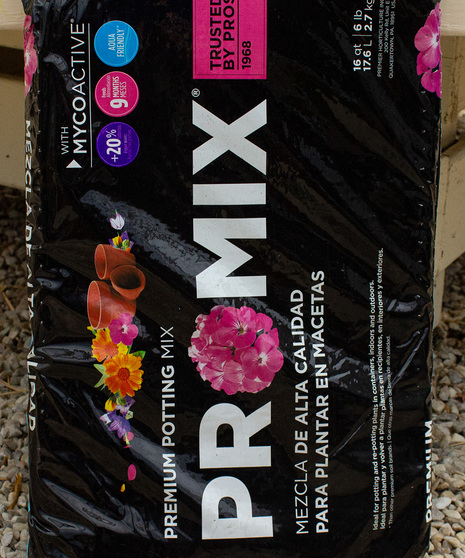 Promix potting soil in a variety of sizes.